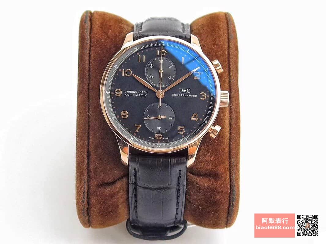 포르투기저 크로노그래프 로즈골드 블랙 다이얼 레더 스트랩 / ZF IW371482 / 41mm / 크기 41mm 두께 12.5mm Cal.7750 무브