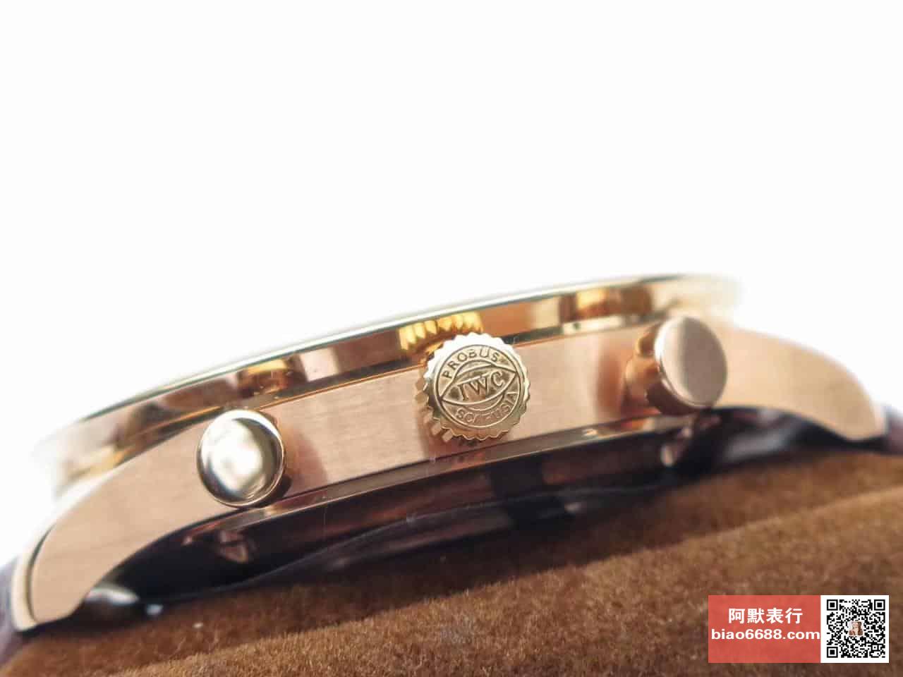 포르투기저 크로노그래프 로즈골드 화이트 다이얼 레더 스트랩 / ZF IW371480 / 41mm / 크기 41mm 두께 12.5mm Cal.7750 무브
