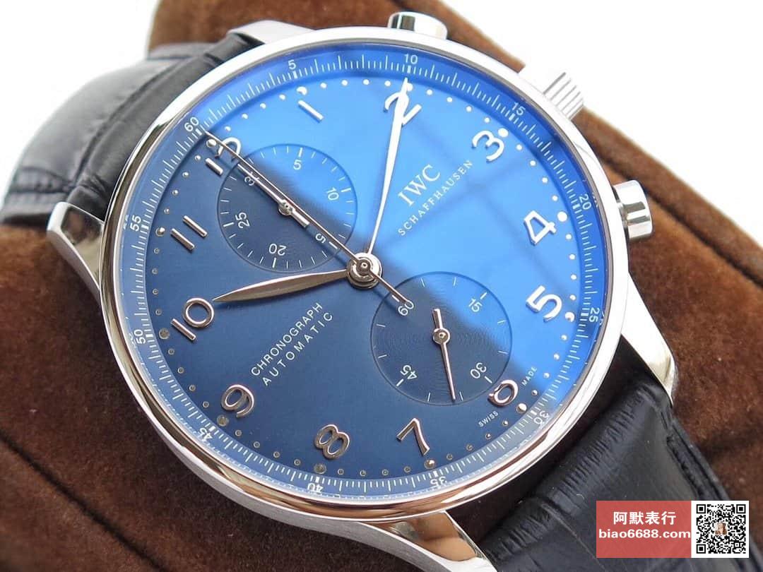 포르투기저 크로노그래프 화이트골드 블루 다이얼 레더 스트랩 / ZF IW371491 / 41mm / 크기 41mm 두께 12.5mm Cal.7750 무브