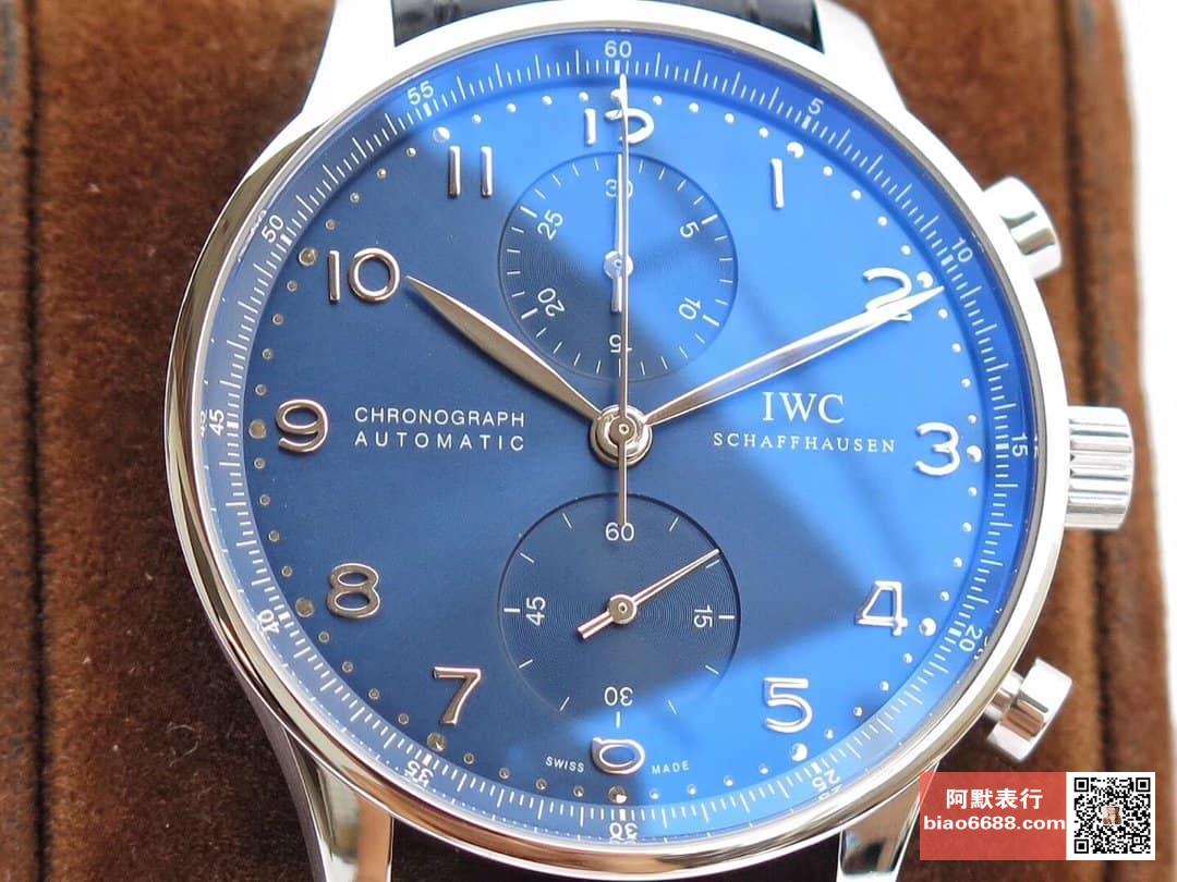 포르투기저 크로노그래프 화이트골드 블루 다이얼 레더 스트랩 / ZF IW371491 / 41mm / 크기 41mm 두께 12.5mm Cal.7750 무브