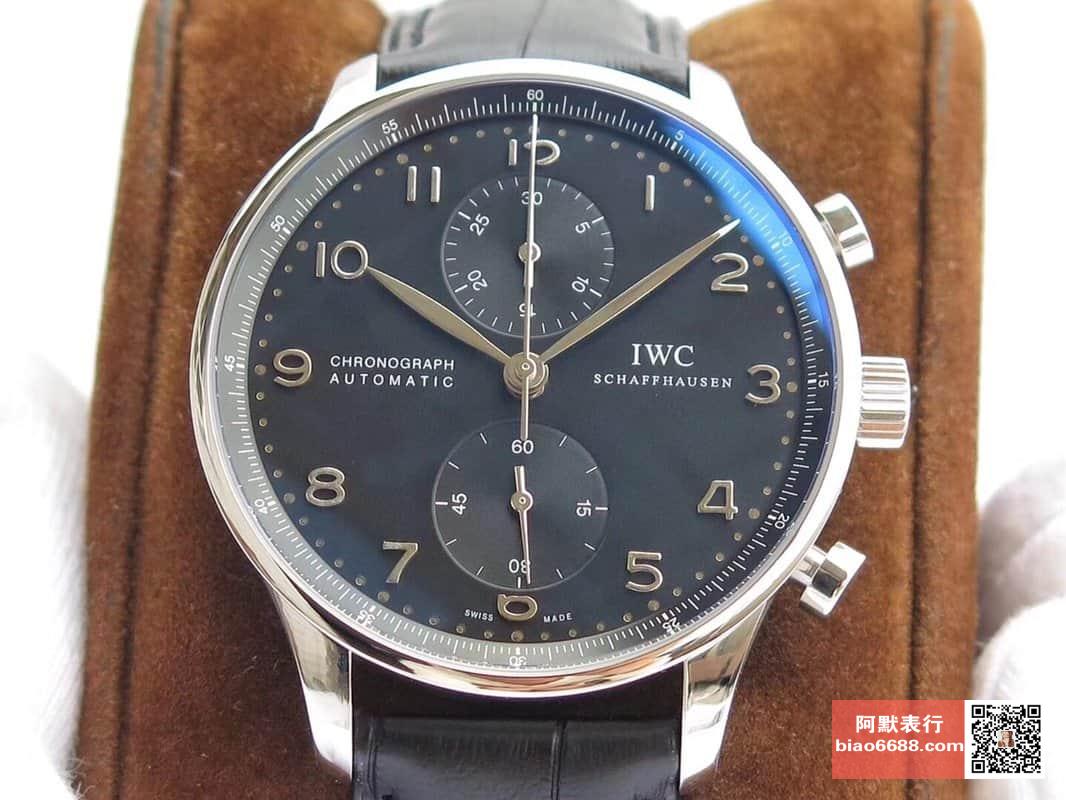 포르투기저 크로노그래프 화이트골드 블랙 다이얼 레더 스트랩 / ZF IW371447 / 41mm / 크기 41mm 두께 12.5mm Cal.7750 무브