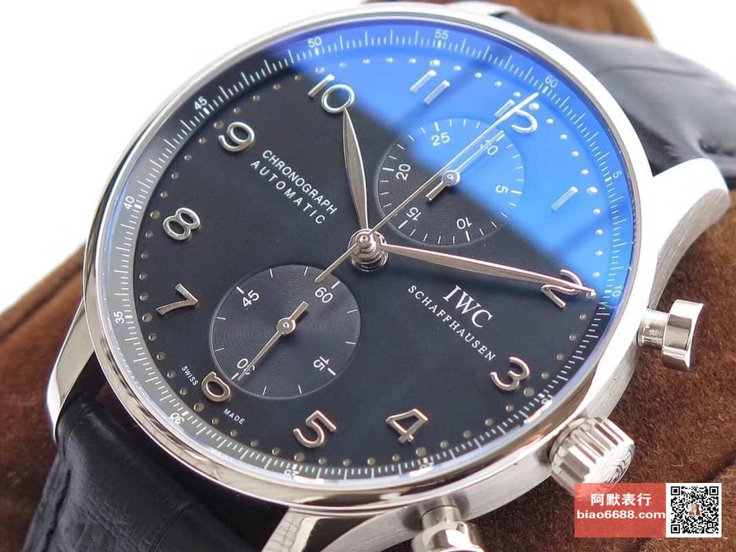 포르투기저 크로노그래프 화이트골드 블랙 다이얼 레더 스트랩 / ZF IW371447 / 41mm / 크기 41mm 두께 12.5mm Cal.7750 무브