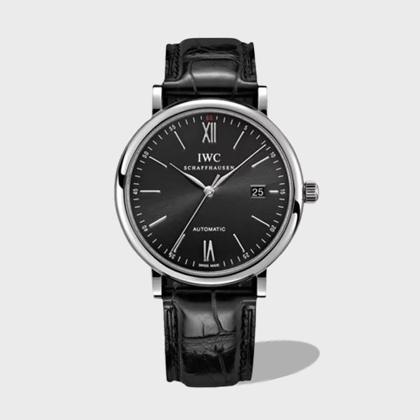 포르토피노 화이트골드 블랙 다이얼 레더 스트랩 / V7 IW356502 / 40mm / Cal.2892 무브 , 40mm