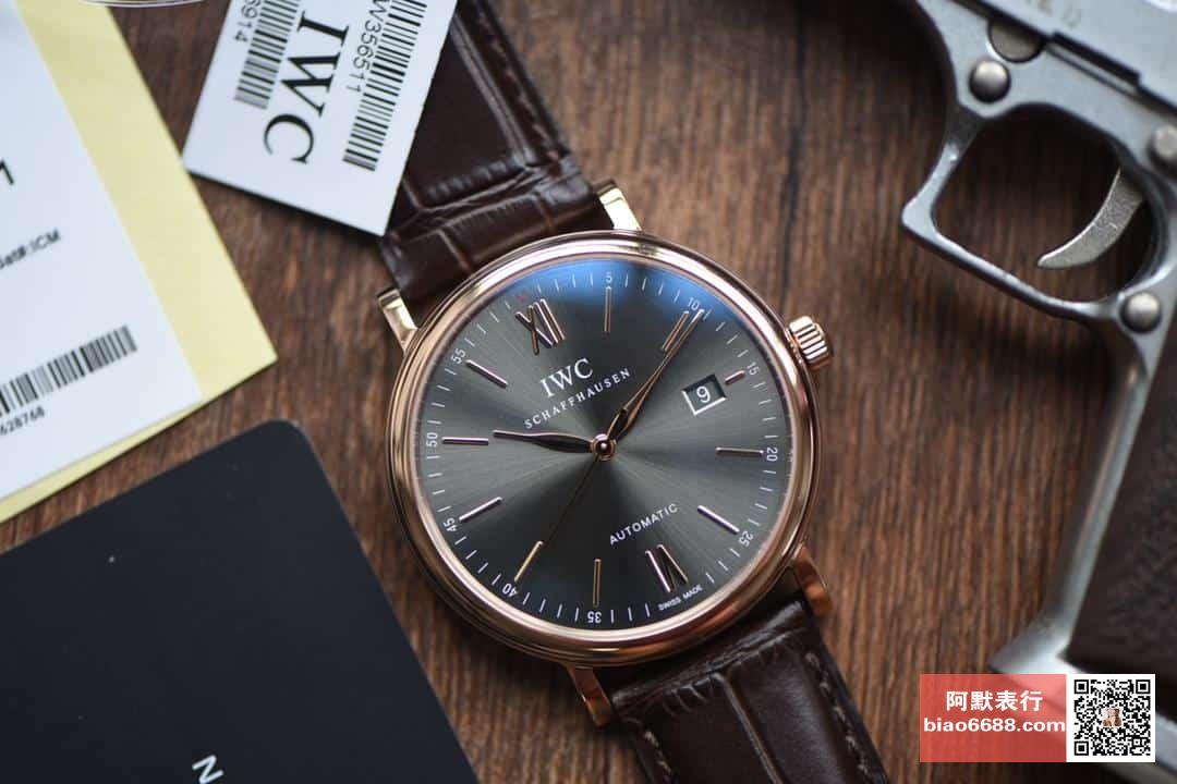 포르토피노 로즈골드 블랙 다이얼 레더 스트랩 / V7 IW356511 / 40mm / Cal.2892 무브 , 40mm