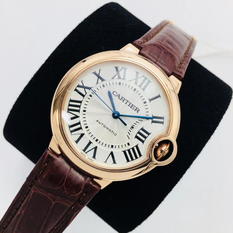 블루 벌룬 화이트 다이얼 로즈골드 브라운 레더 스트랩 / AF / 33mm / SEIKO NH05A 21J 자동 무브먼트