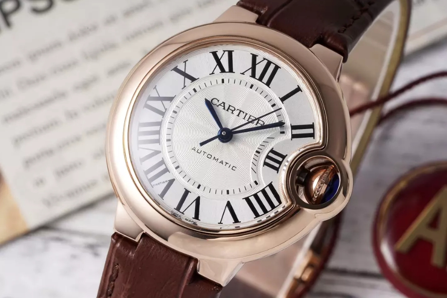 블루 벌룬 화이트 다이얼 로즈골드 브라운 레더 스트랩 / AF / 33mm / SEIKO NH05A 21J 자동 무브먼트