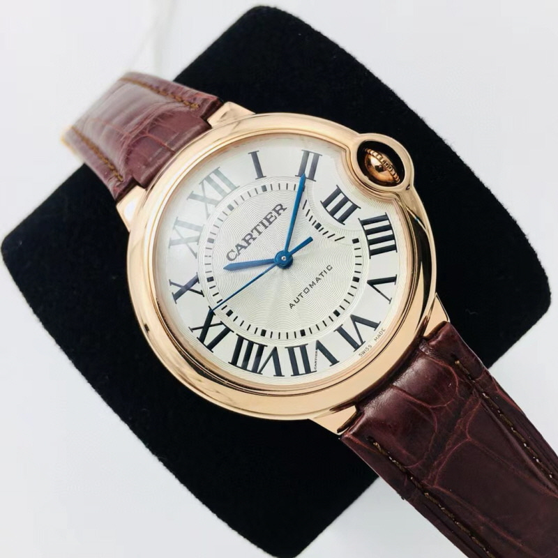 블루 벌룬 화이트 다이얼 로즈골드 브라운 레더 스트랩 / AF / 33mm / SEIKO NH05A 21J 자동 무브먼트