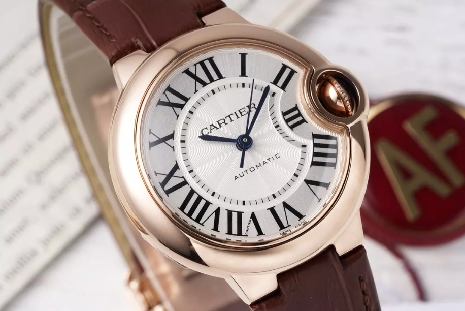 블루 벌룬 화이트 다이얼 로즈골드 브라운 레더 스트랩 / AF / 33mm / SEIKO NH05A 21J 자동 무브먼트