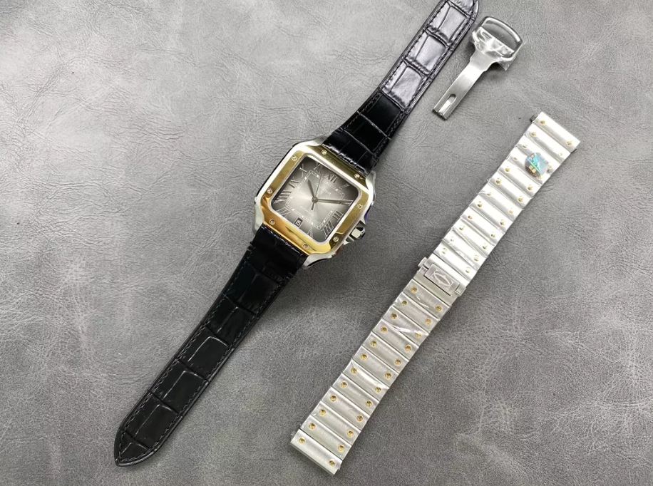 산토스 드 라지 콤비 그레이 다이얼 / BV W2SA0030 / 40mm / MIYOTA-9015(오리지널 1847MC 자동 해머 포함)