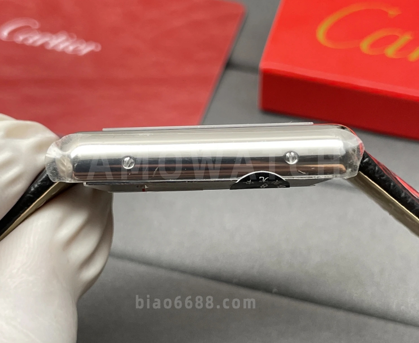 탱크 머스트 오토 스틸 시계 XL 블랙 레더 스트랩 / AF WSTA0040 / 사이즈 31x41mm