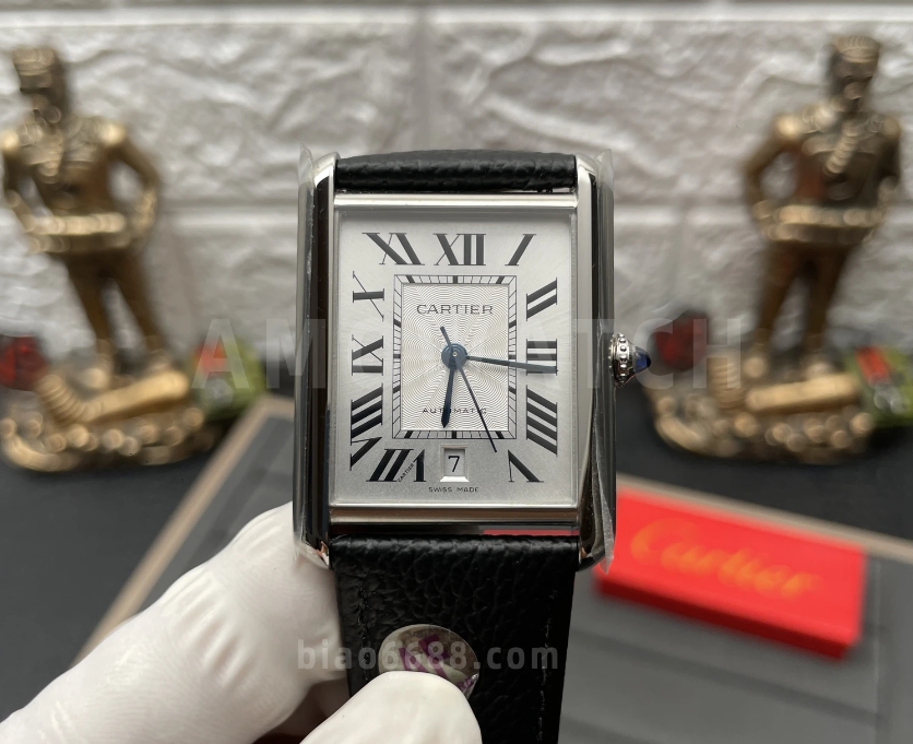 탱크 머스트 오토 스틸 시계 XL 블랙 레더 스트랩 / AF WSTA0040 / 사이즈 31x41mm