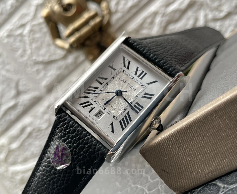 탱크 머스트 오토 스틸 시계 XL 블랙 레더 스트랩 / AF WSTA0040 / 사이즈 31x41mm