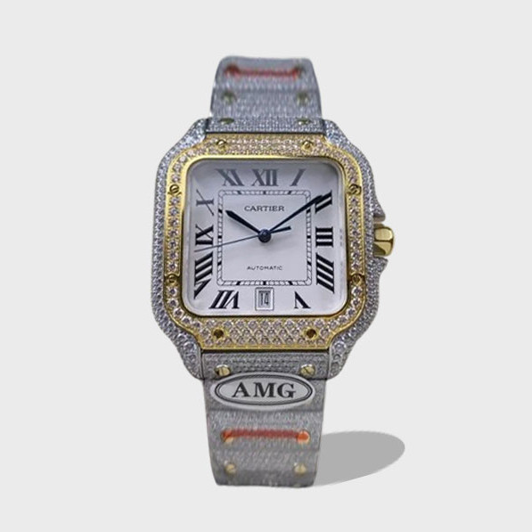 산토스 버스트다운 흰판 콤비 / AMG Santos Series / 40mm / 9015 무브먼트, 4555개 세팅