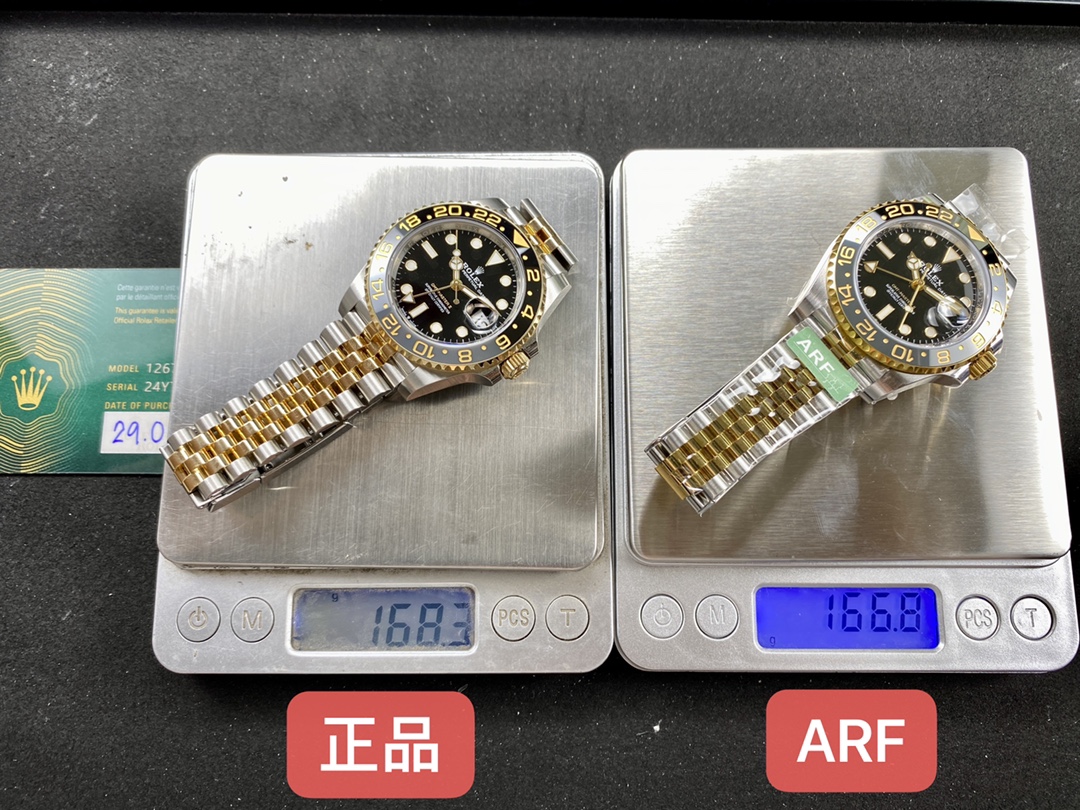 GMT 마스터2 검판 콤비 호랑이 /ARF 126713 GRNR /40mm /텅스텐 정품 무게 동일, 3285무브