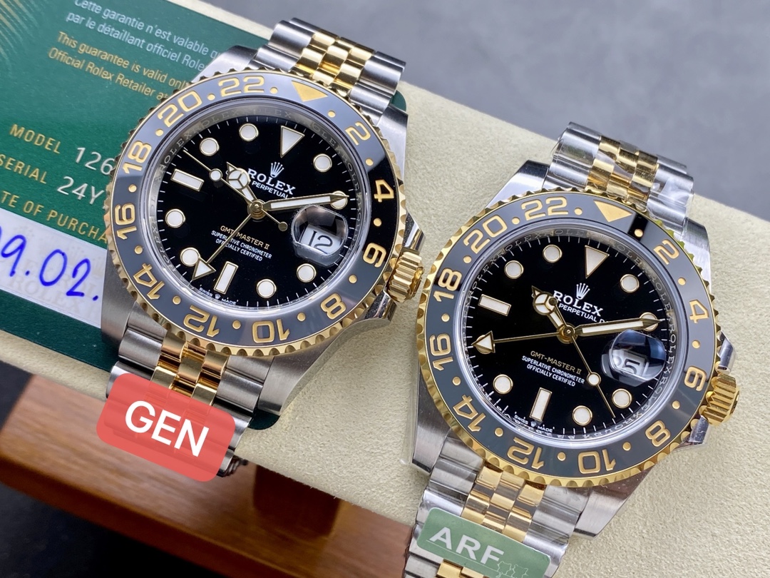 GMT 마스터2 검판 콤비 호랑이 /ARF 126713 GRNR /40mm /텅스텐 정품 무게 동일, 3285무브