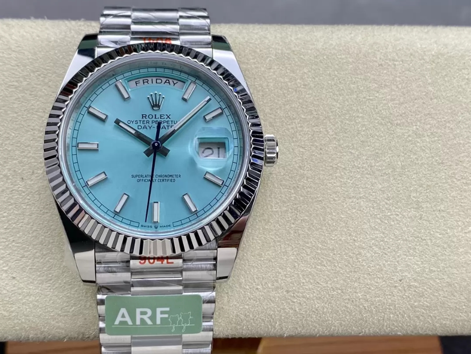데이데이트 아이스블루 인덱스 다이얼 화이트골드 /ARF m228236/40mm /3255 통합 자동 기계식 무브먼트 , PVD 전기도금