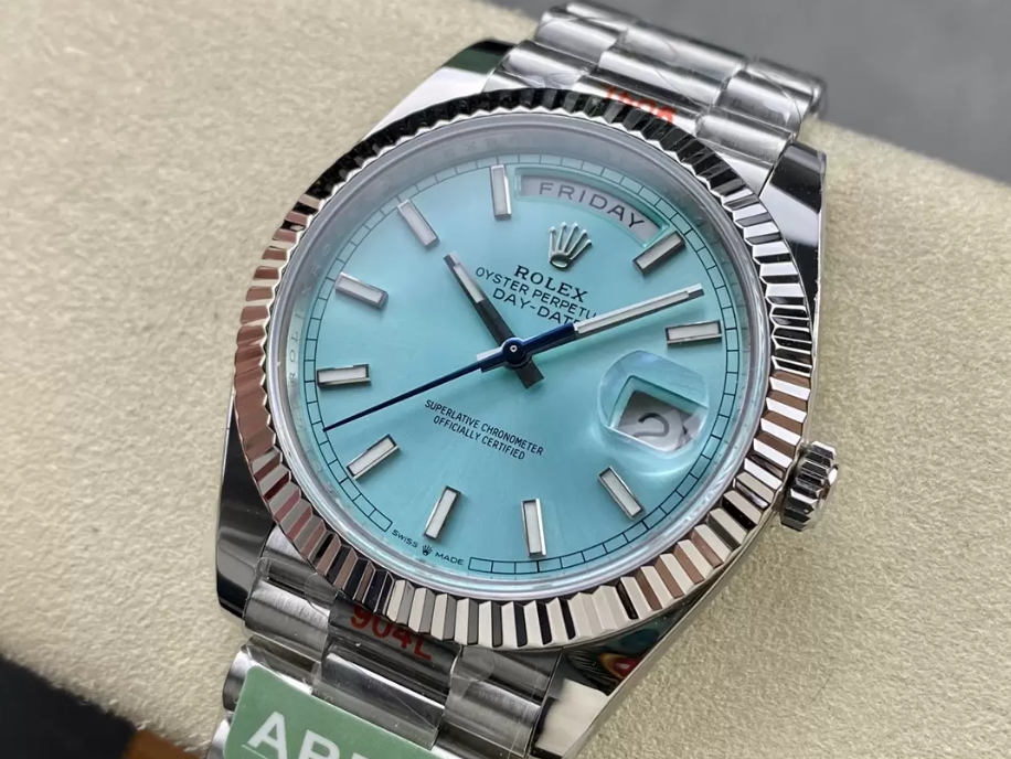 데이데이트 아이스블루 인덱스 다이얼 화이트골드 /ARF m228236/40mm /3255 통합 자동 기계식 무브먼트 , PVD 전기도금