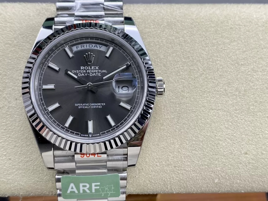 데이데이트 그레이 인덱스 다이얼 화이트골드 /ARF m228239/40mm /3255 통합 자동 기계식 무브먼트 , PVD 전기도금