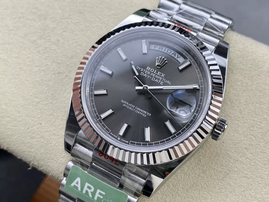 데이데이트 그레이 인덱스 다이얼 화이트골드 /ARF m228239/40mm /3255 통합 자동 기계식 무브먼트 , PVD 전기도금