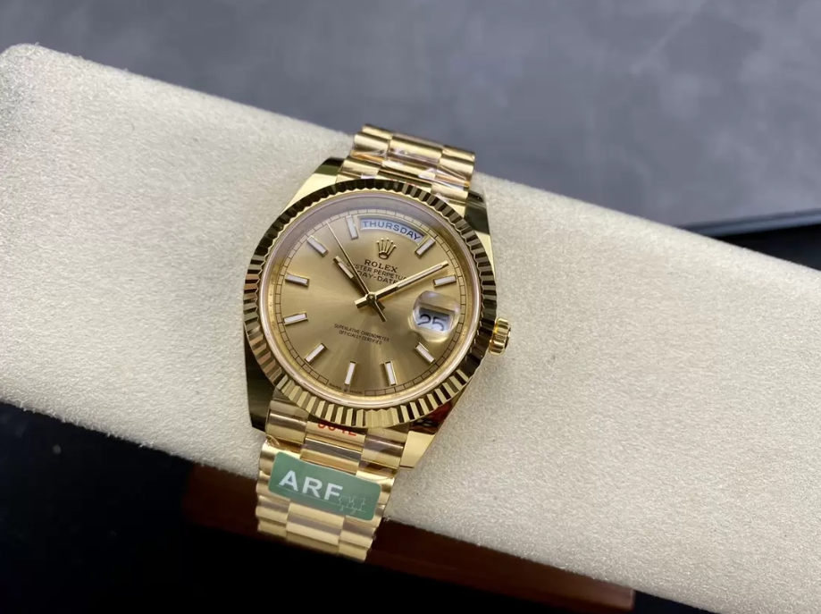 데이데이트 샴폐인 인덱스 다이얼 옐골 /ARF m228238/40mm /3255 통합 자동 기계식 무브먼트,PVD 전기 도금