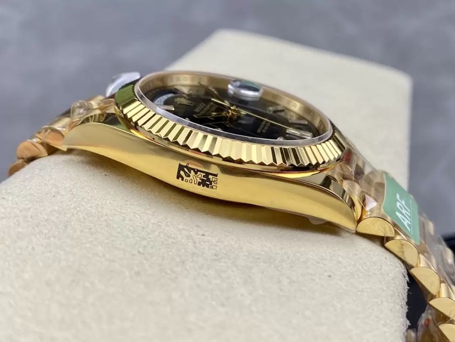 데이데이트 검판 바게트다이아 다이얼 옐골 /ARF m228238/40mm /PVD 로즈 골드 도금,3255 통합 자동 기계식 무브먼트