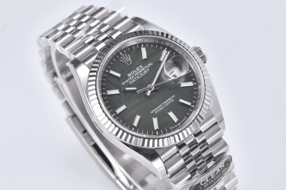 데이저스트 그린 리프 다이얼 바인덱스 SS 쥬빌레 / CLEAN 126334 / 36mm / 새로운 커스텀 VR3235 자동 무브먼트, 28800bph