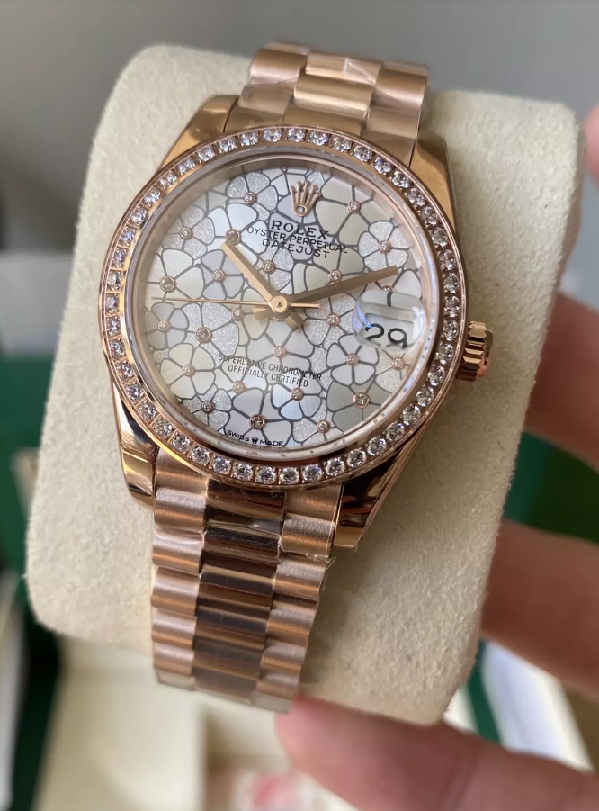 여성용 데이저스트 플로럴 다이얼 다이아베젤 / A+ 278285 / 31mm / DD2824 자동 무브먼트, 28800vph