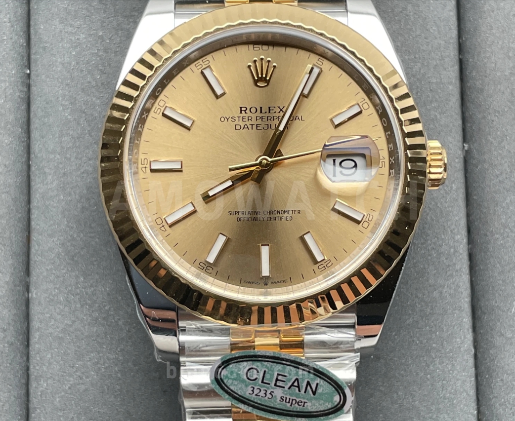 데이저스트 옐로우 골드 다이얼 바인덱스 YG 콤비 쥬빌레 / CLEAN 126333-0010 / 41mm / 아시아 3235 클론 자동 무브먼트 28800vph, VR3235