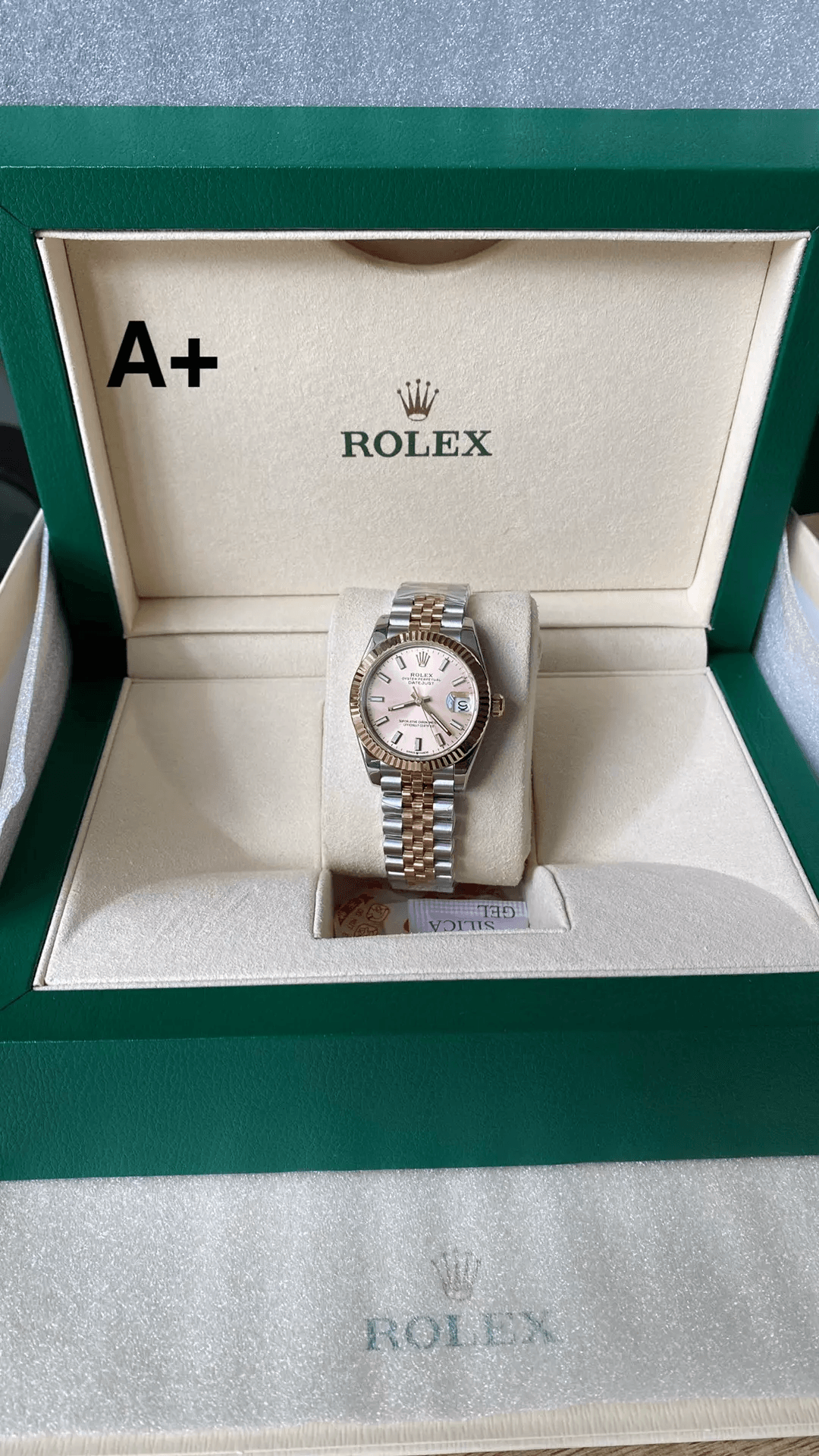 여성용 데이저스트 핑크 인덱스 다이얼 로골 콤비 / A+ 278271 / 31mm / 크기: 31mm x 11.3mm 무브먼트: DD2824 자동 무브먼트, 진동 주파수 28800회