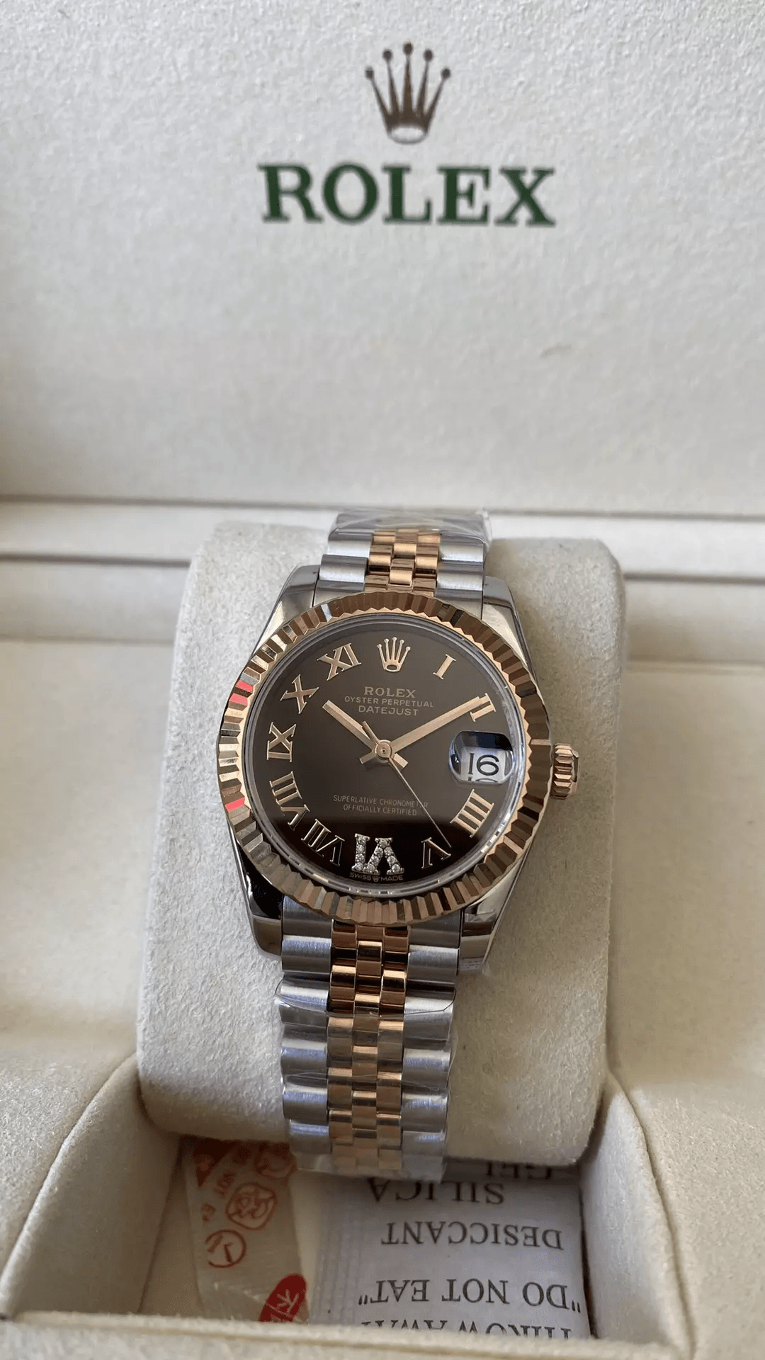 여성용 데이저스트 브라운 로만 다이얼 로골 콤비 / A+ 278271 / 31mm / 크기: 31mm x 11.3mm 무브먼트: DD2824 자동 무브먼트, 진동 주파수 28800회