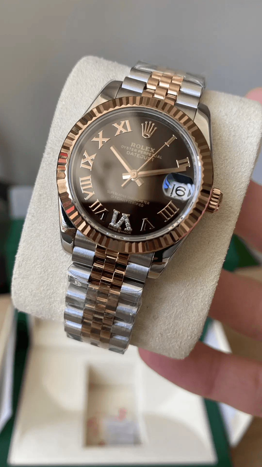 여성용 데이저스트 브라운 로만 다이얼 로골 콤비 / A+ 278271 / 31mm / 크기: 31mm x 11.3mm 무브먼트: DD2824 자동 무브먼트, 진동 주파수 28800회