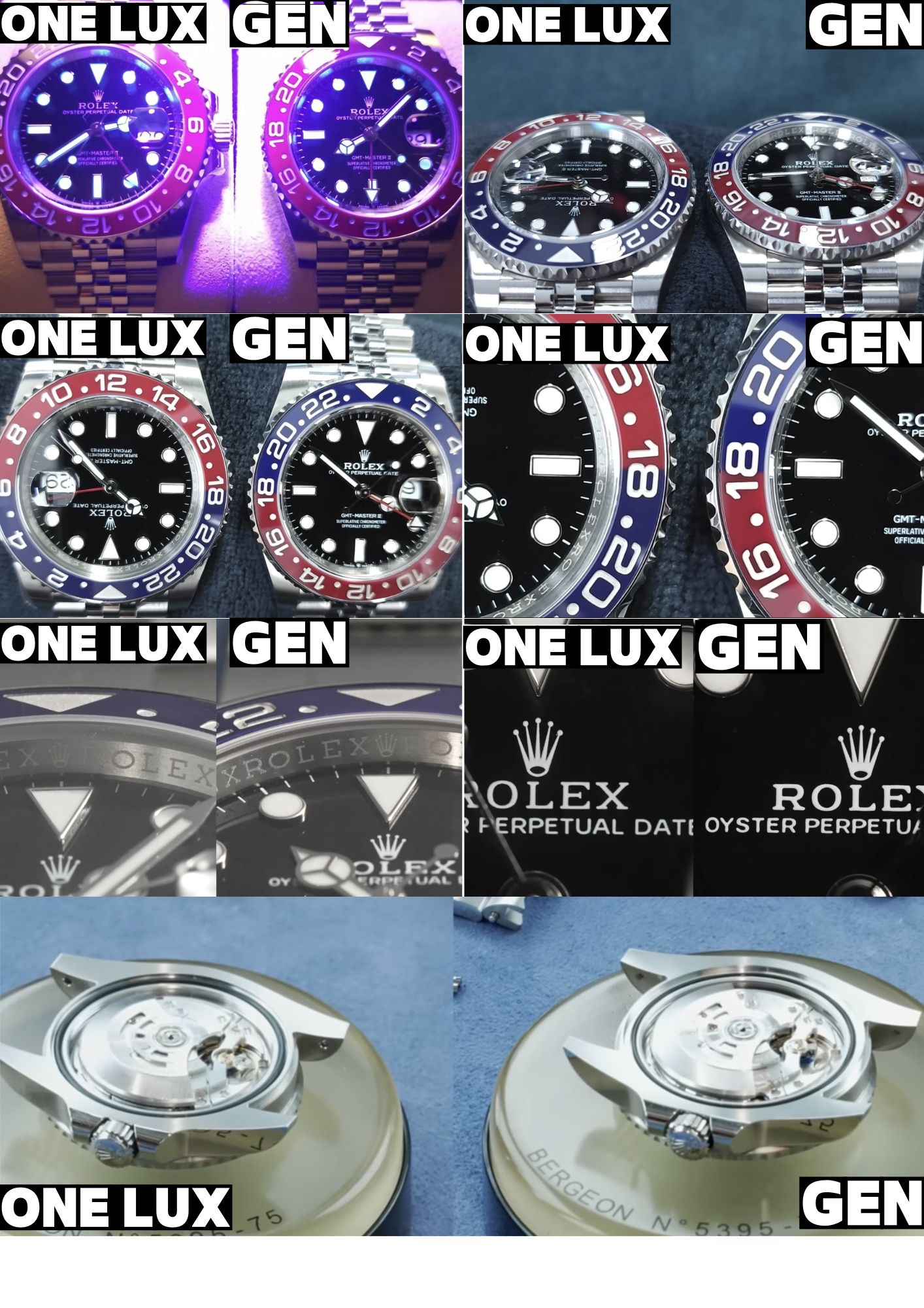 데이토나 크로노그래프 검판 다이얼 바인덱스 로즈골드 러버밴드 /CLEAN 116515 /40mm /아시안 슈퍼 클론 4130 무브먼트는 28800vph로, 정품 무브먼트와 1:1 복제되었으며, 완벽하게 작동합니다. 블루 스프링은 정품과 동일합니다.