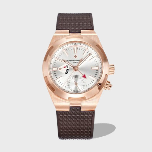 오버시즈 듀얼 타임 실버 다이얼 브라운 러버 스트랩 / GR 7920V / 41mm / VC 5110 무브먼트,41mm