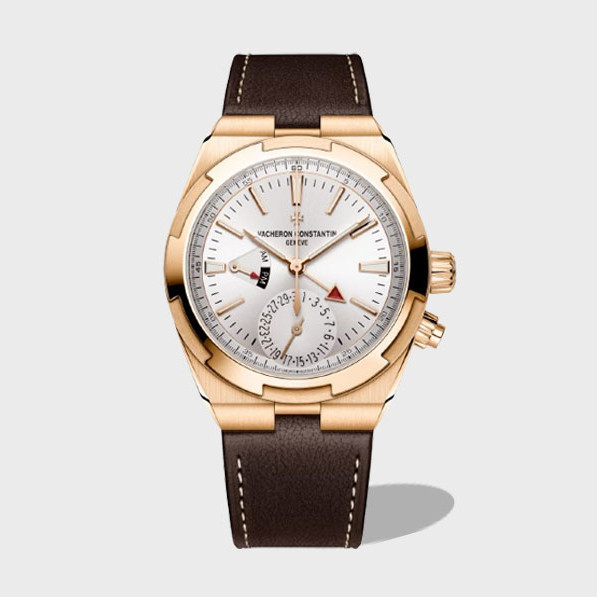 오버시즈 듀얼 타임 실버 다이얼 브라운 레더 스트랩 / GR 7920V / 41mm / VC 5110 무브먼트,41mm