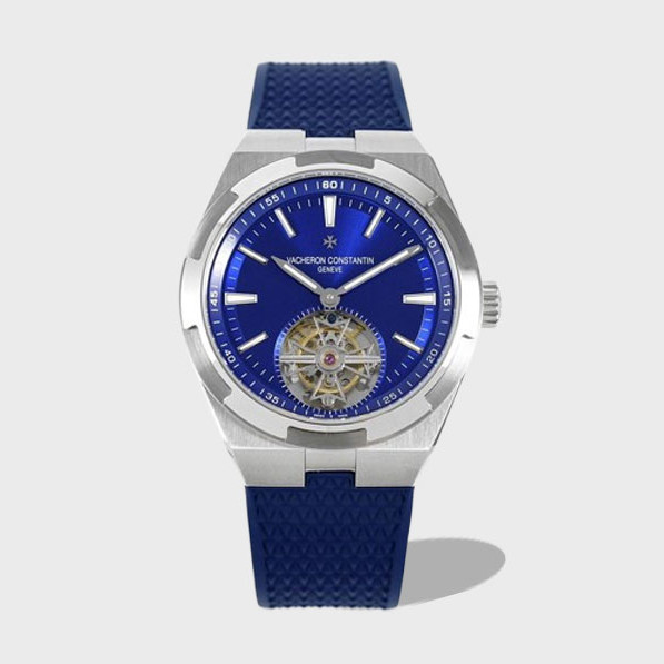 오버시즈 투르비옹 스틸 블루 다이얼 / 8F 6000V/110A-B544 / 42.5mm / 맞춤형 Vacheron Constantin 2160 수동 투르비용 무브먼트 , 크기 42.5mm, 두께 12mm