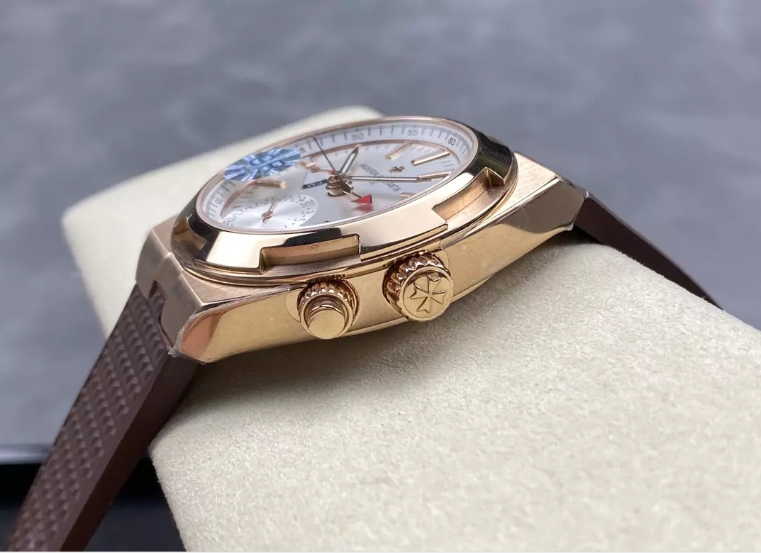 오버시즈 듀얼 타임 실버 다이얼 브라운 러버 스트랩 / GR 7920V / 41mm / VC 5110 무브먼트,41mm