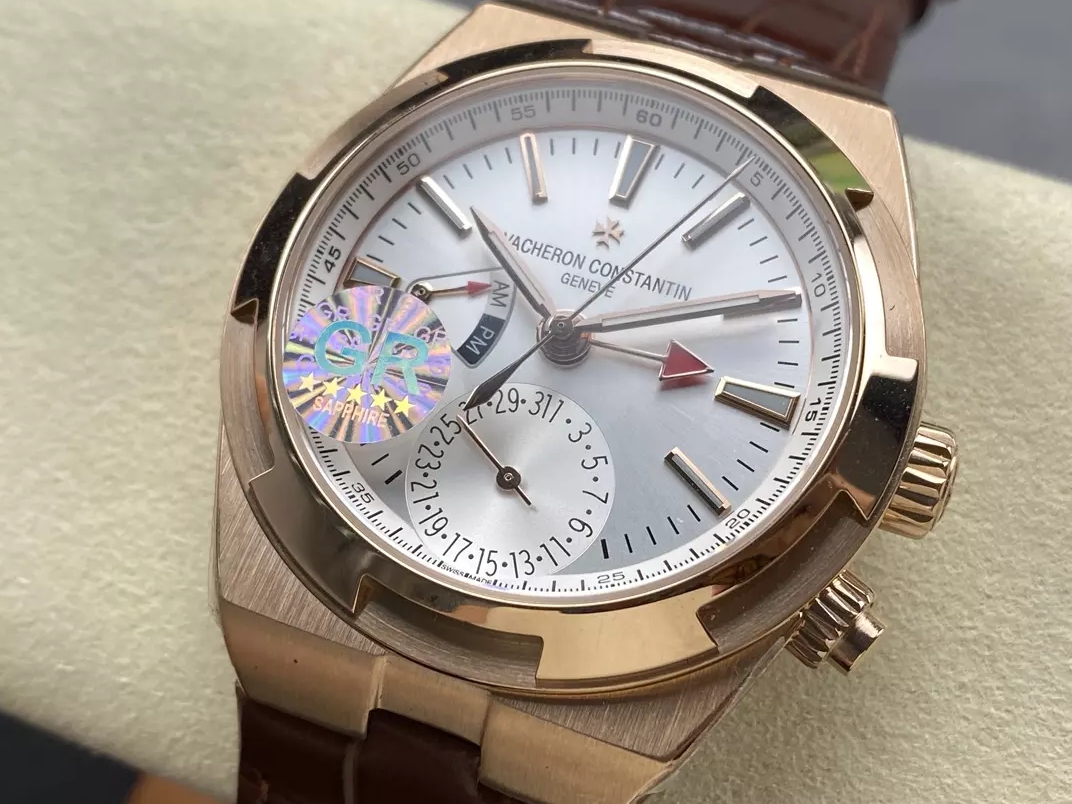 오버시즈 듀얼 타임 실버 다이얼 브라운 레더 스트랩 / GR 7920V / 41mm / VC 5110 무브먼트,41mm