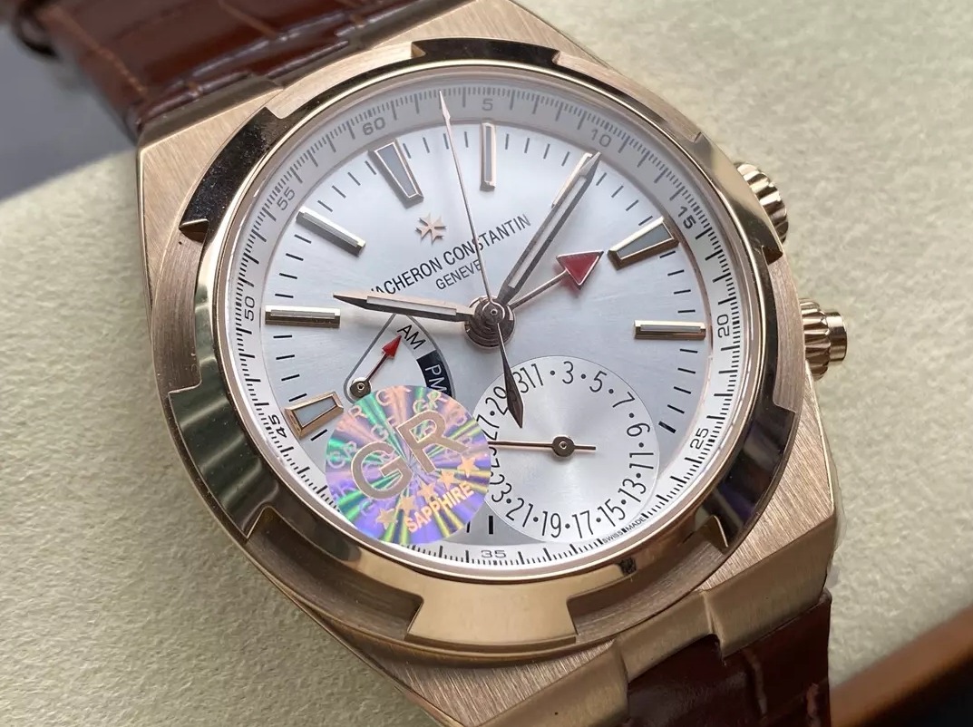 오버시즈 듀얼 타임 실버 다이얼 브라운 레더 스트랩 / GR 7920V / 41mm / VC 5110 무브먼트,41mm