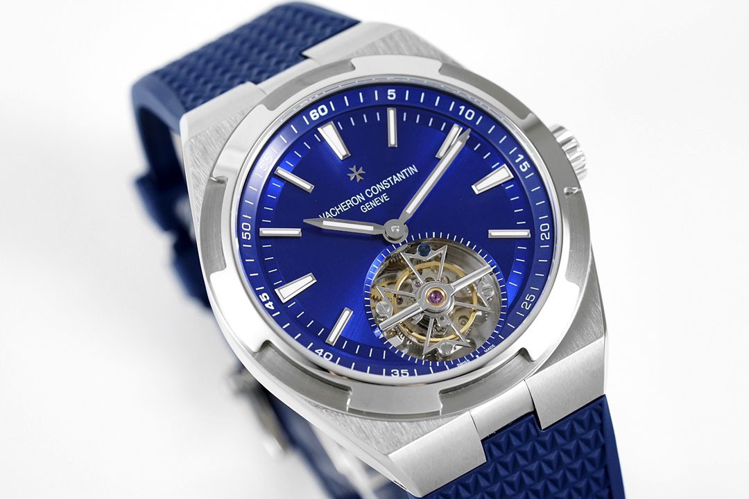 오버시즈 투르비옹 스틸 블루 다이얼 / 8F 6000V/110A-B544 / 42.5mm / 맞춤형 Vacheron Constantin 2160 수동 투르비용 무브먼트 , 크기 42.5mm, 두께 12mm