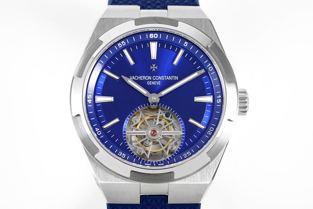 오버시즈 투르비옹 스틸 블루 다이얼 / 8F 6000V/110A-B544 / 42.5mm / 맞춤형 Vacheron Constantin 2160 수동 투르비용 무브먼트 , 크기 42.5mm, 두께 12mm