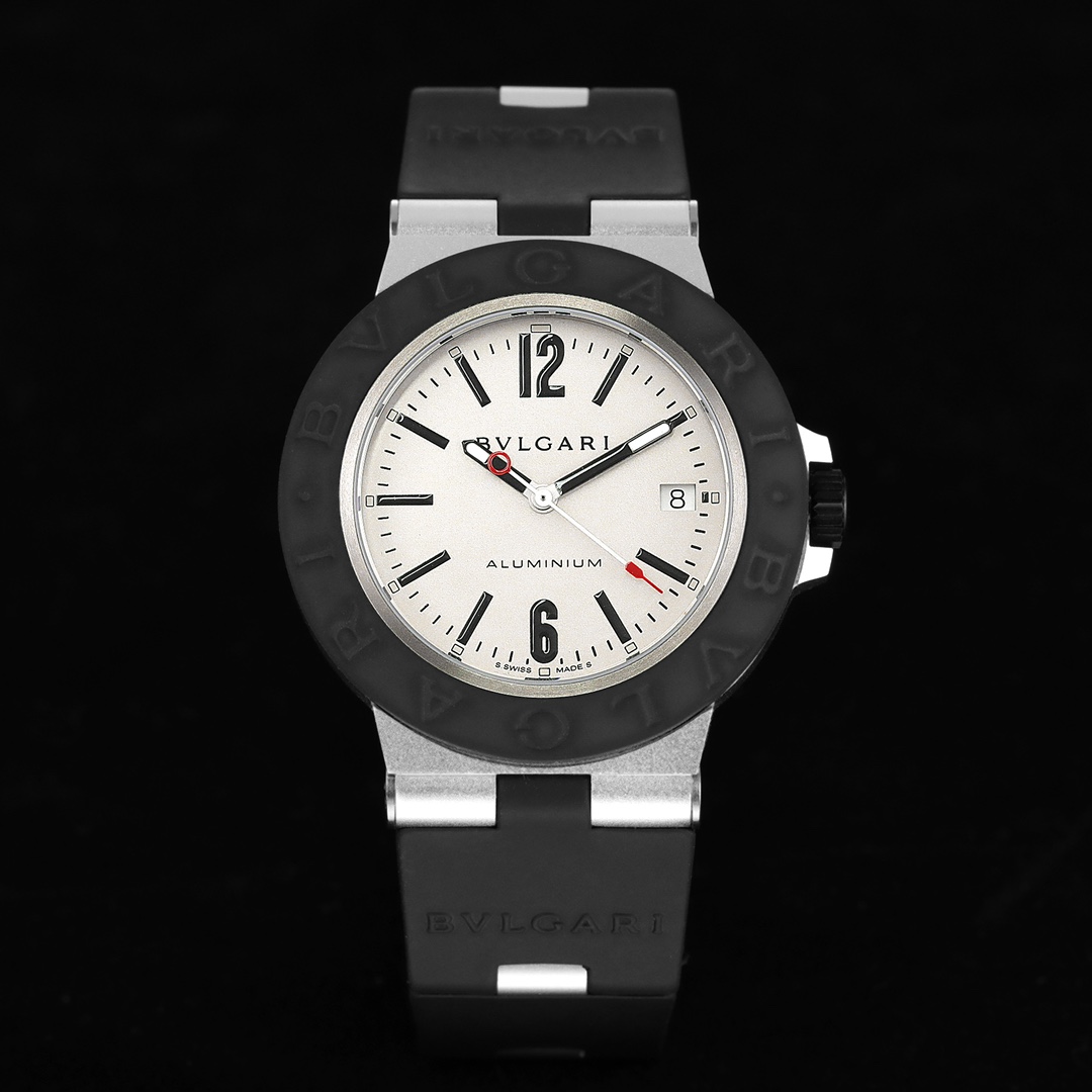 화이트 다이얼 알루미늄 워치 / BV 103445 / 40mm / 2824 자동 기계식 무브먼트, 크기: 40mm x 9.5mm