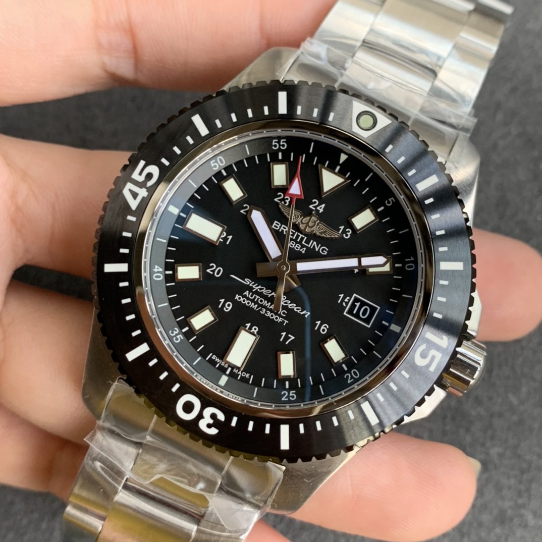 슈퍼오션 스페셜 에디션 블랙 다이얼 SS 브레이슬릿 / TF Y1739310 / 44mm / cal.2824 자동 기계식 무브먼트