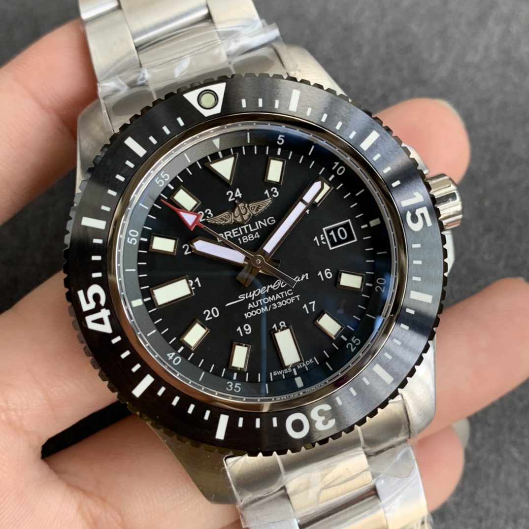 슈퍼오션 스페셜 에디션 블랙 다이얼 SS 브레이슬릿 / TF Y1739310 / 44mm / cal.2824 자동 기계식 무브먼트