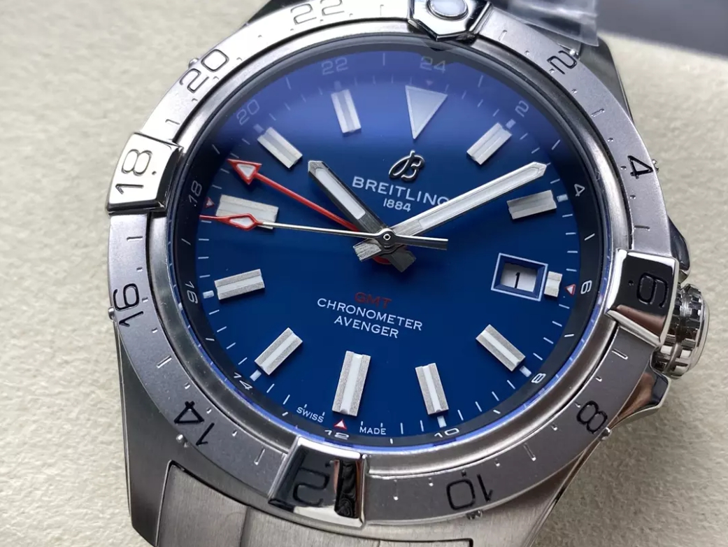 어벤저 오토매틱 GMT 베스트 에디션 블루 다이얼 SS 브레이슬릿 / BLS / 44mm / 아시아 2836 자동 무브먼트