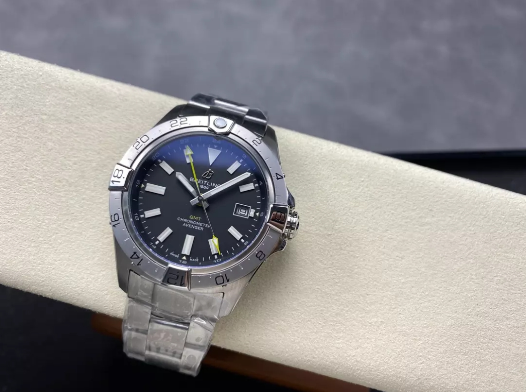 어벤저 오토매틱 GMT 베스트 에디션 블랙 다이얼 SS 브레이슬릿 / BLS / 44mm / 아시아 2836 자동 무브먼트