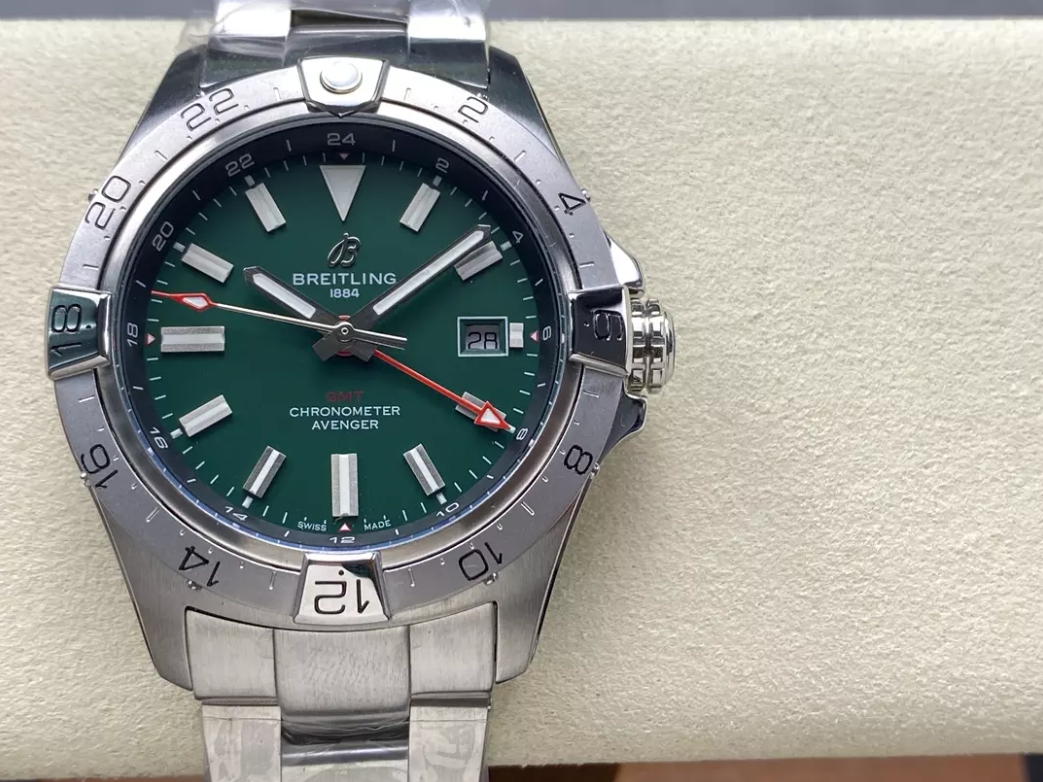 어벤저 오토매틱 GMT 베스트 에디션 그린 다이얼 SS 브레이슬릿 / BLS / 44mm / 아시아 2836 자동 무브먼트