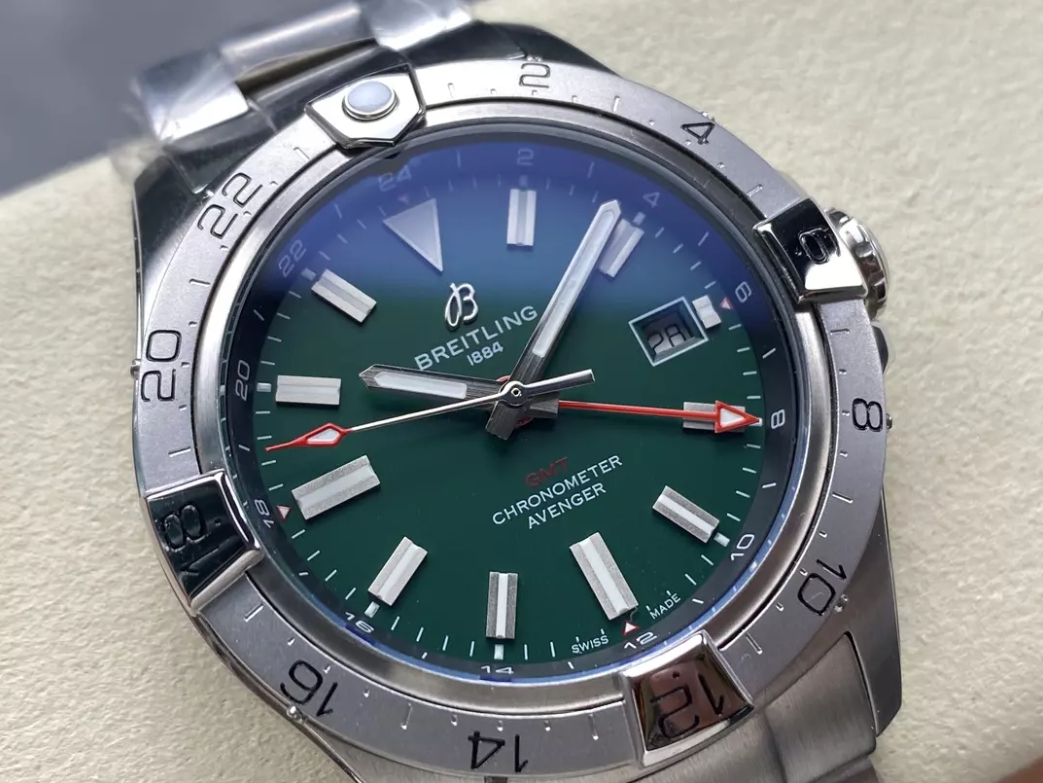 어벤저 오토매틱 GMT 베스트 에디션 그린 다이얼 SS 브레이슬릿 / BLS / 44mm / 아시아 2836 자동 무브먼트