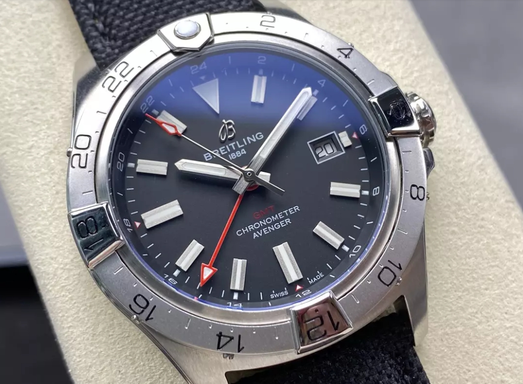 어벤저 오토매틱 GMT 베스트 에디션 레드 다이얼 나일론 스트랩 / BLS / 44mm / 아시아 2836 자동 무브먼트