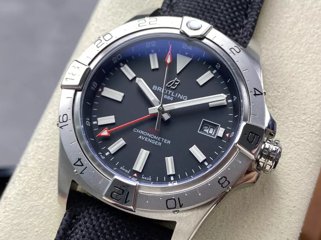어벤저 오토매틱 GMT 베스트 에디션 레드 다이얼 나일론 스트랩 / BLS / 44mm / 아시아 2836 자동 무브먼트