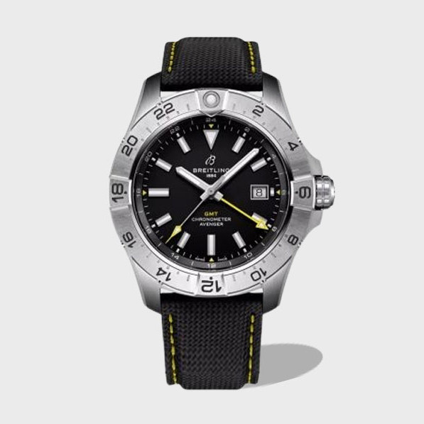 어벤저 오토매틱 GMT 베스트 에디션 블랙 다이얼 나일론 스트랩 / BLS / 44mm / 아시아 2836 자동 무브먼트